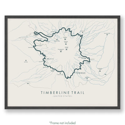 Trail Poster of Timberline Trail - Beige