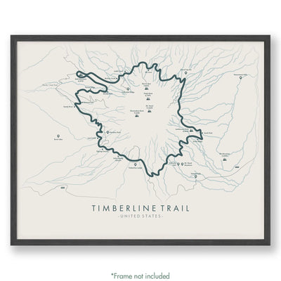 Trail Poster of Timberline Trail - Beige