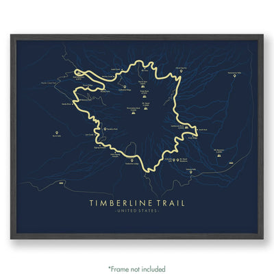Trail Poster of Timberline Trail - Blue