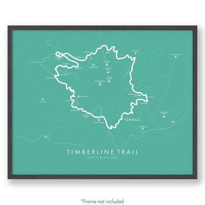 Trail Poster of Timberline Trail - Teal