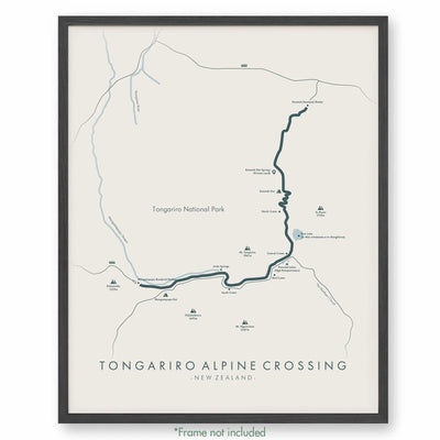 Trail Poster of Tongariro Alpine Crossing - Beige