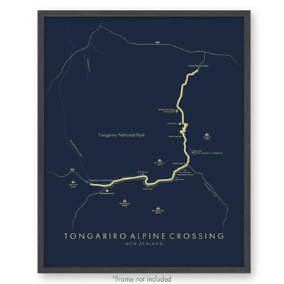 Trail Poster of Tongariro Alpine Crossing - Blue