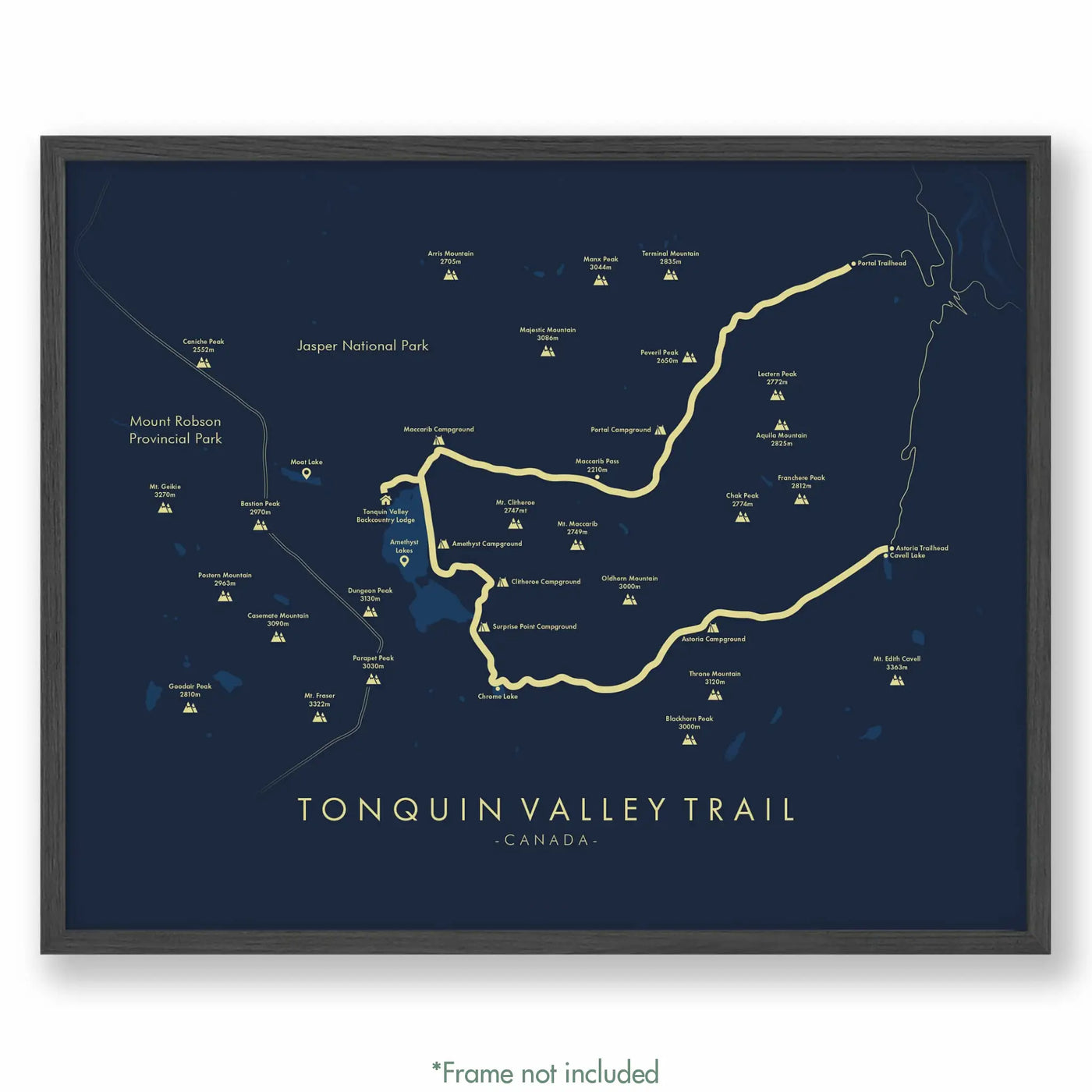 Trail Poster of Tonquin Valley Trail - Blue