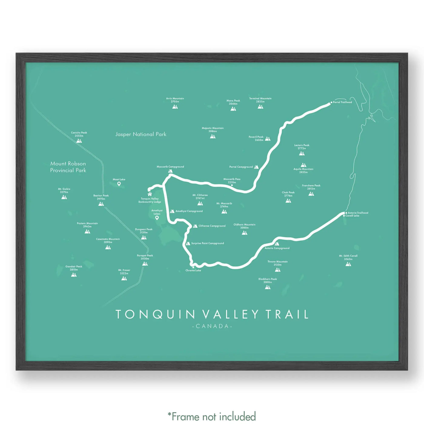 Trail Poster of Tonquin Valley Trail - Teal