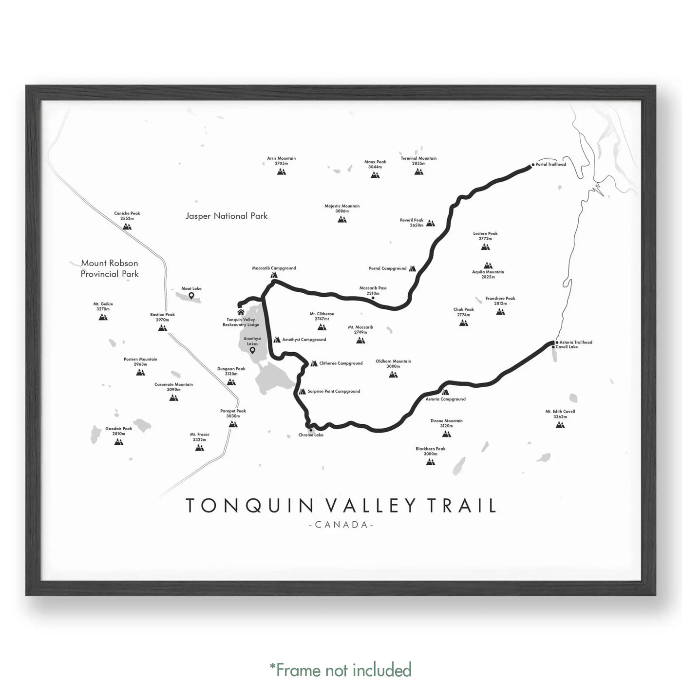Trail Poster of Tonquin Valley Trail - White