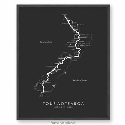 Trail Poster of Tour Aotearoa - Grey