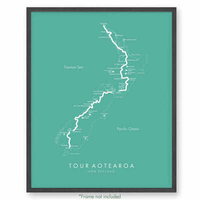 Trail Poster of Tour Aotearoa - Teal