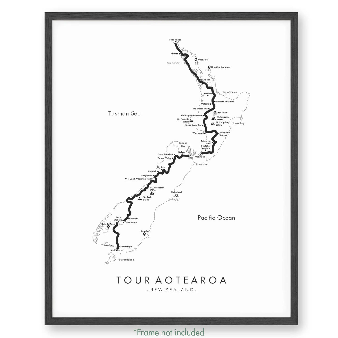 Trail Poster of Tour Aotearoa - White