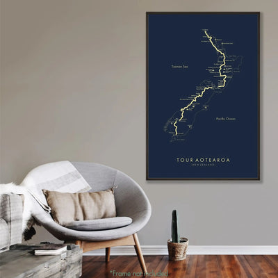 Trail Poster of Tour Aotearoa - Blue Mockup