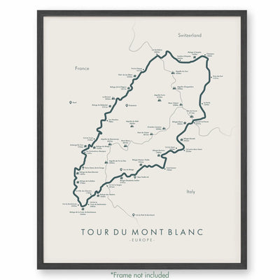 Trail Poster of Tour Du Mont Blanc - Beige