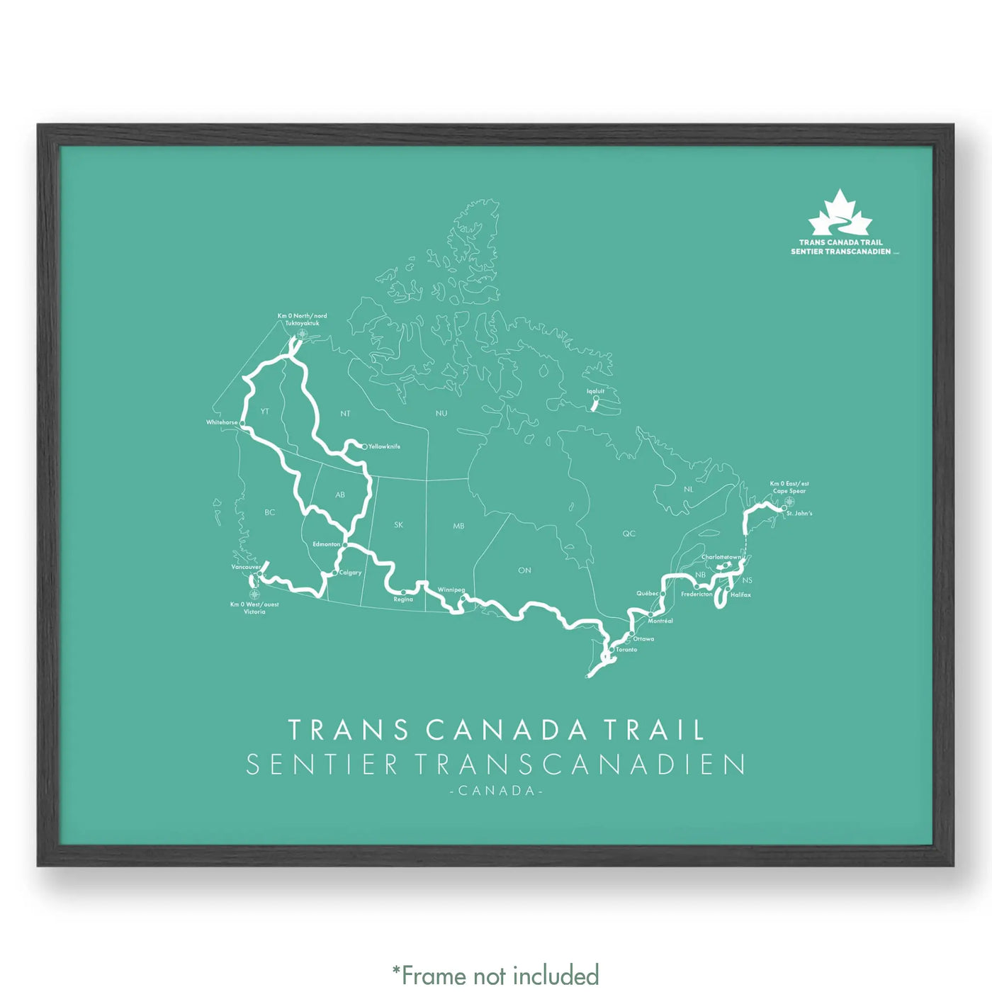 Trail Poster of Trans Cananda Trail - Teal