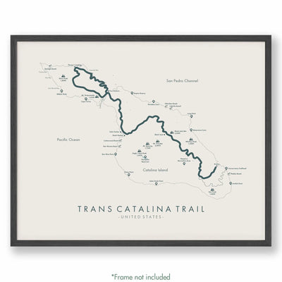 Trail Poster of Trans Catalina Trail - Beige