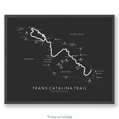 Trail Poster of Trans Catalina Trail - Grey