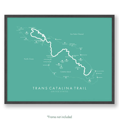 Trail Poster of Trans Catalina Trail - Teal