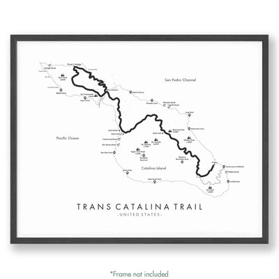 Trail Poster of Trans Catalina Trail - White