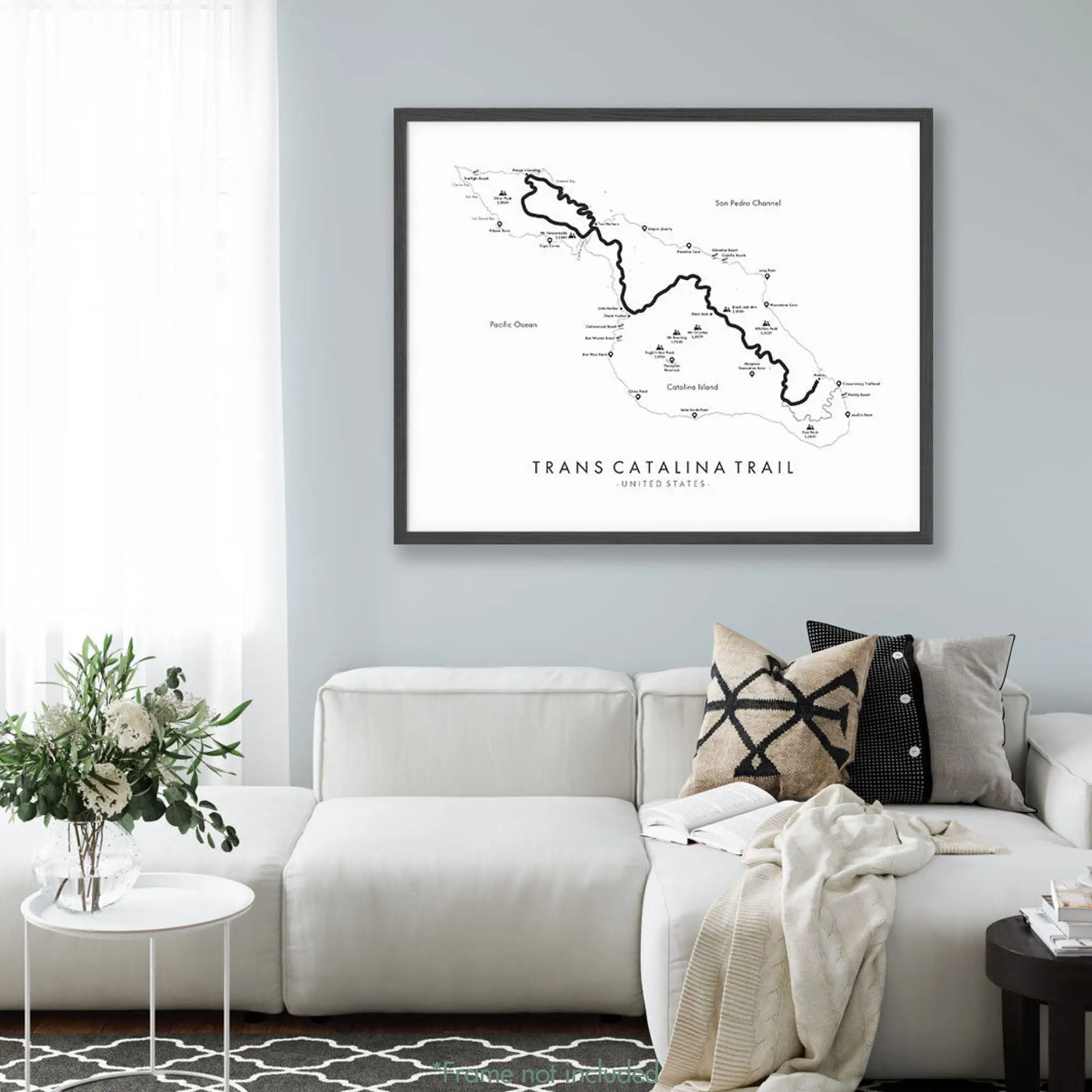 Trail Poster of Trans Catalina Trail - White Mockup
