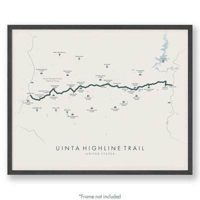 Trail Poster of Uinta Highline Trail - Beige