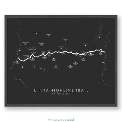 Trail Poster of Uinta Highline Trail - Grey