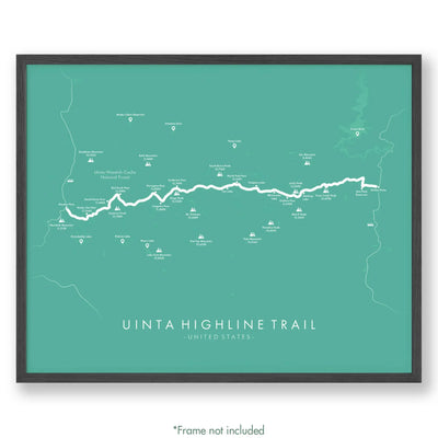 Trail Poster of Uinta Highline Trail - Teal