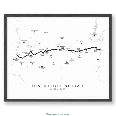 Trail Poster of Uinta Highline Trail - White