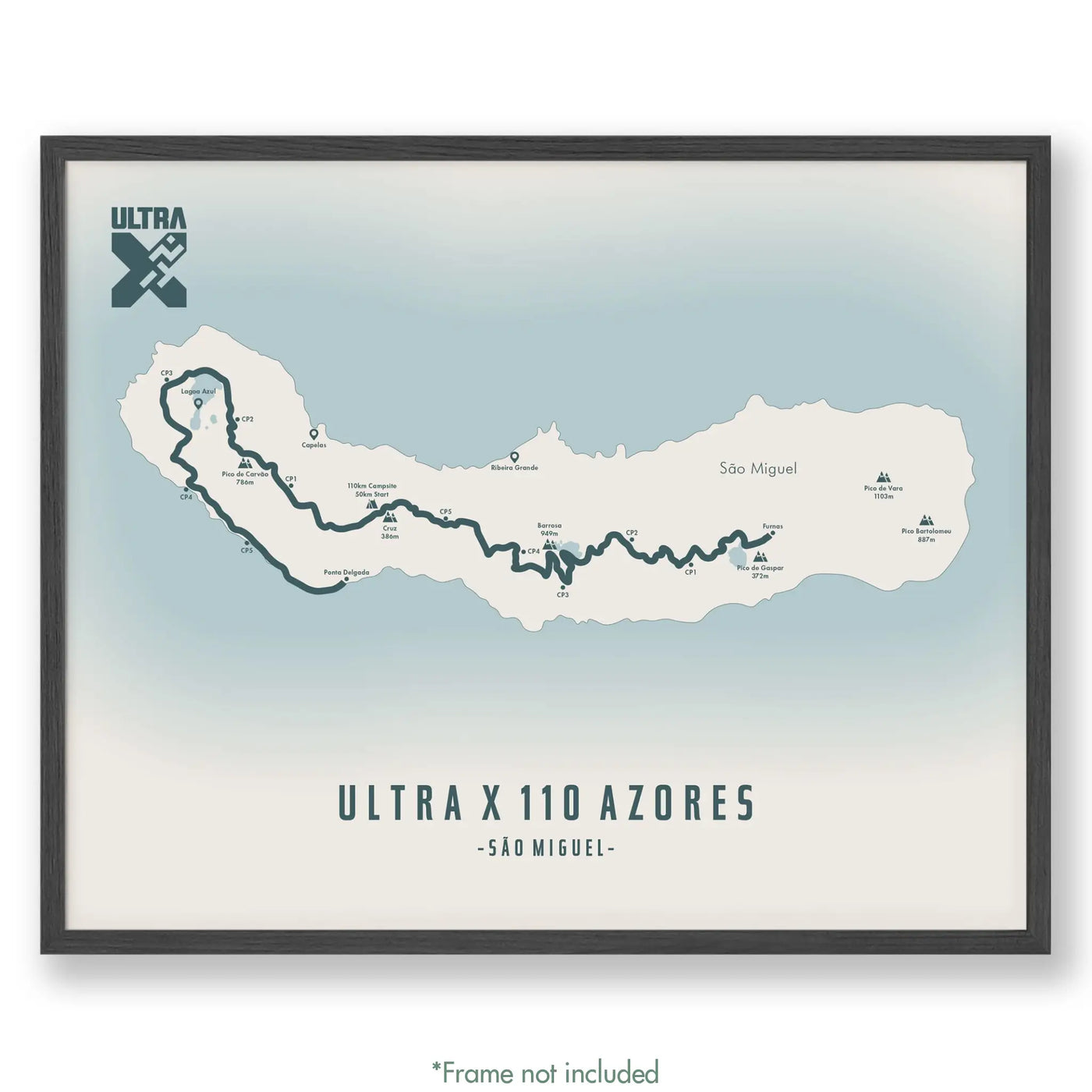 Trail Poster of Ultra X 110 Azores - Beige