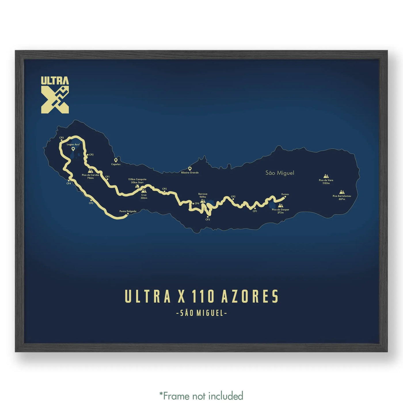 Trail Poster of Ultra X 110 Azores - Blue
