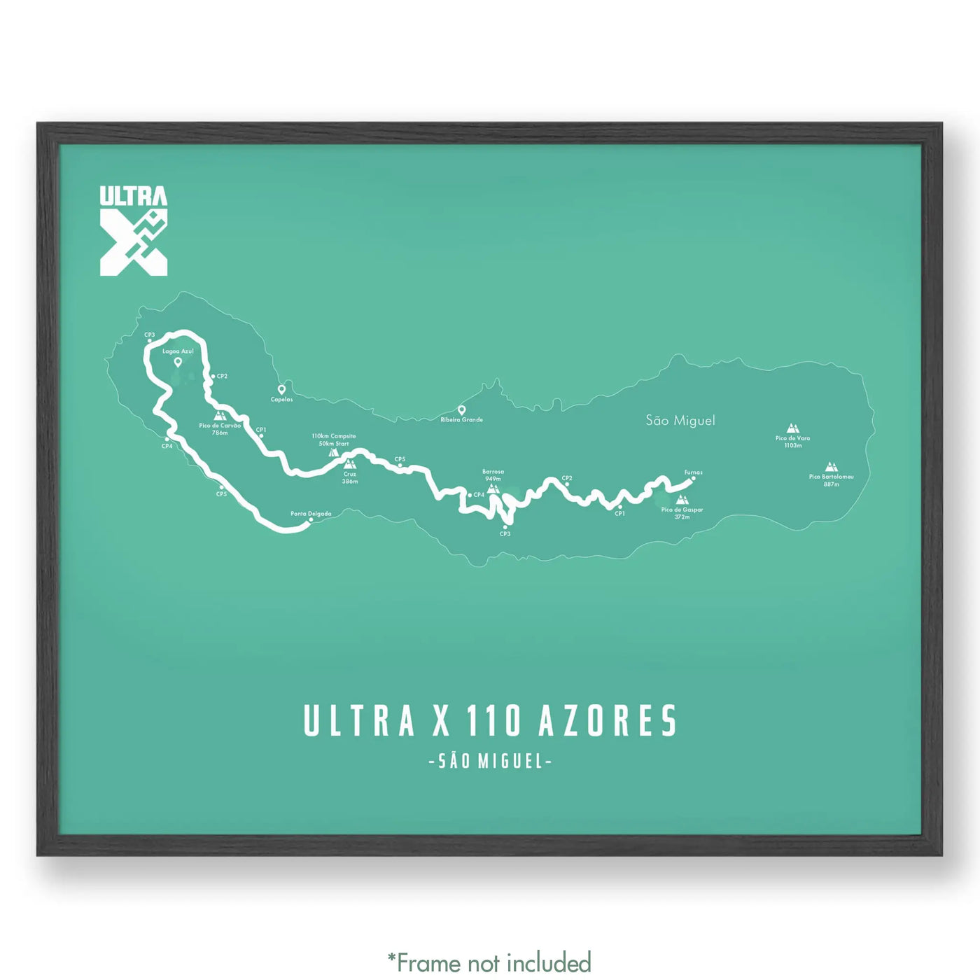 Trail Poster of Ultra X 110 Azores - Teal