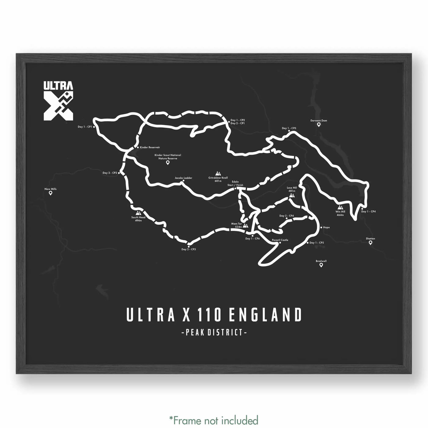 Trail Poster of Ultra X - England 110 - Grey