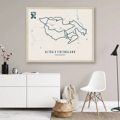 Trail Poster of Ultra X - England 110 - Beige Mockup