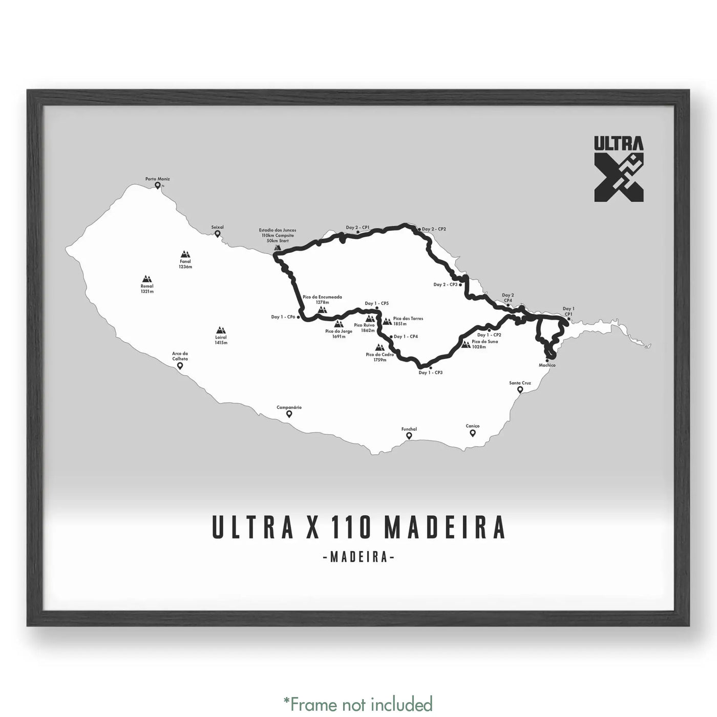 Trail Poster of Ultra X - Madeira 110 - White