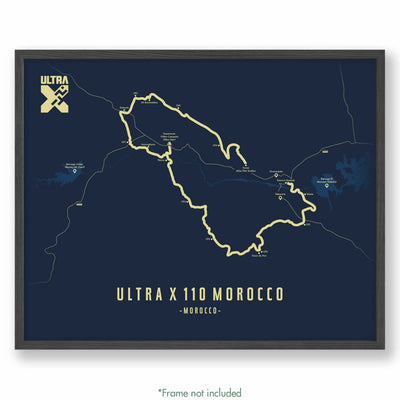 Trail Poster of Ultra X - Morocco 110 - Blue