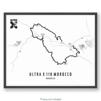 Trail Poster of Ultra X - Morocco 110 - White