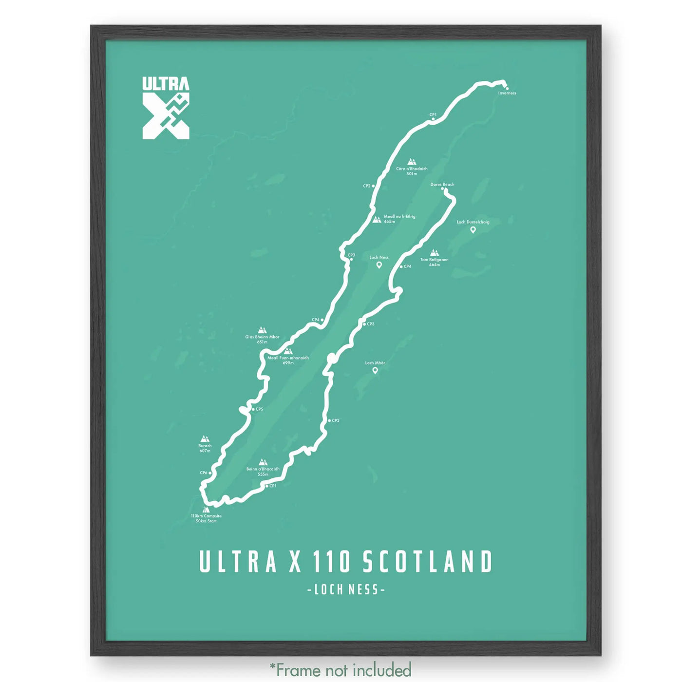 Trail Poster of Ultra X - Scotland 110 - Teal