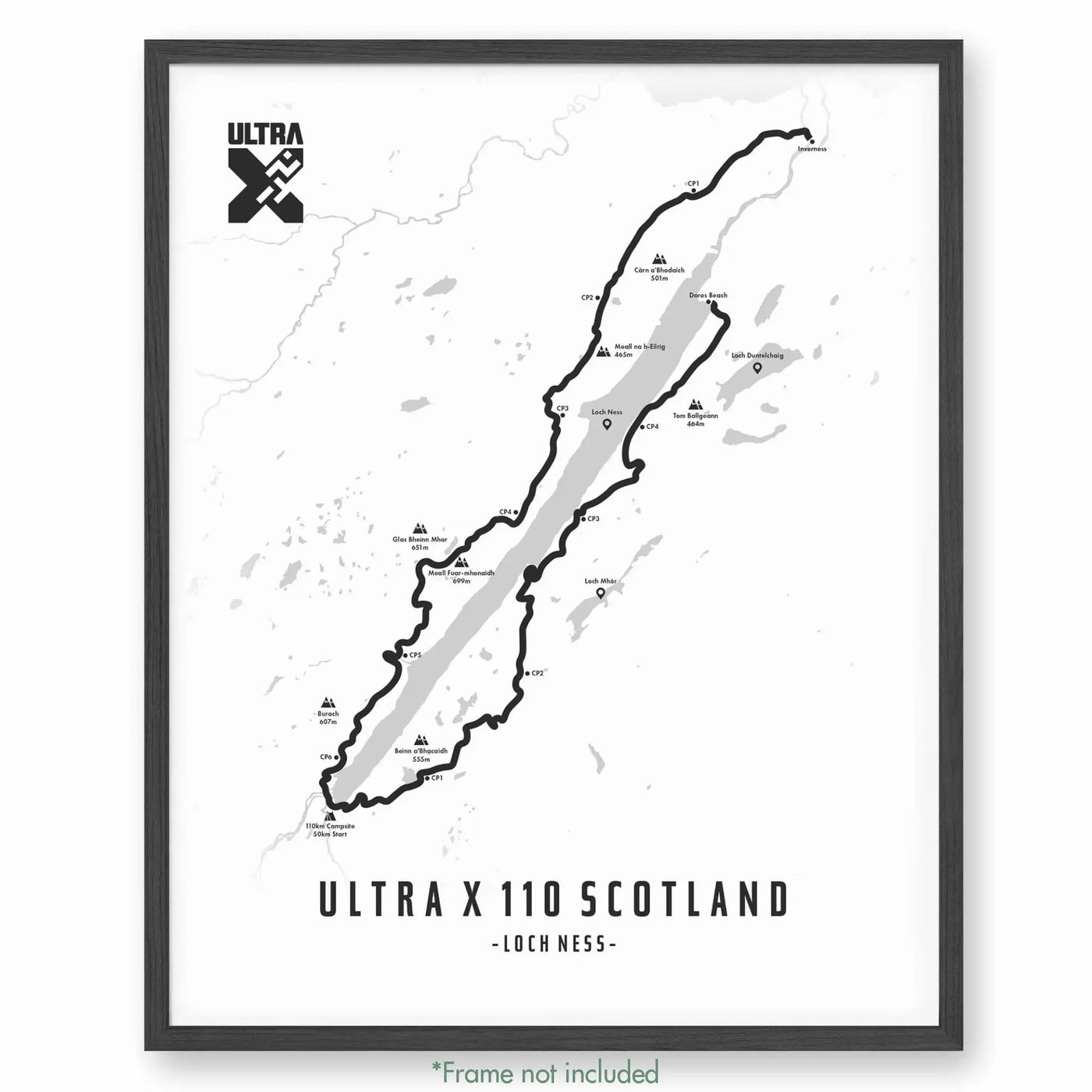 Trail Poster of Ultra X - Scotland 110 - White