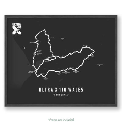 Trail Poster of Ultra X - Wales 110 - Grey