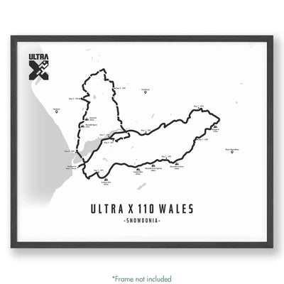 Trail Poster of Ultra X - Wales 110 - White