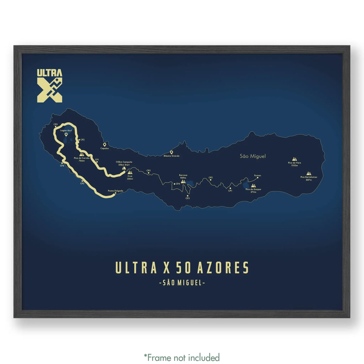 Trail Poster of Ultra X 50 Azores - Blue