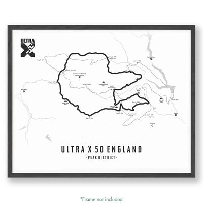 Trail Poster of Ultra X - England 50 - White