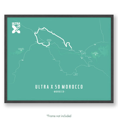 Trail Poster of Ultra X - Morocco 50 - Teal