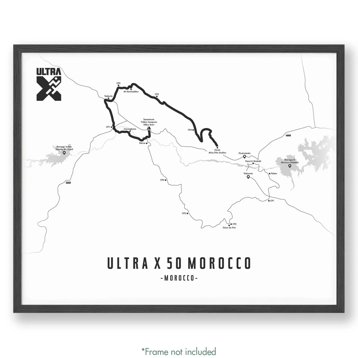 Trail Poster of Ultra X - Morocco 50 - White