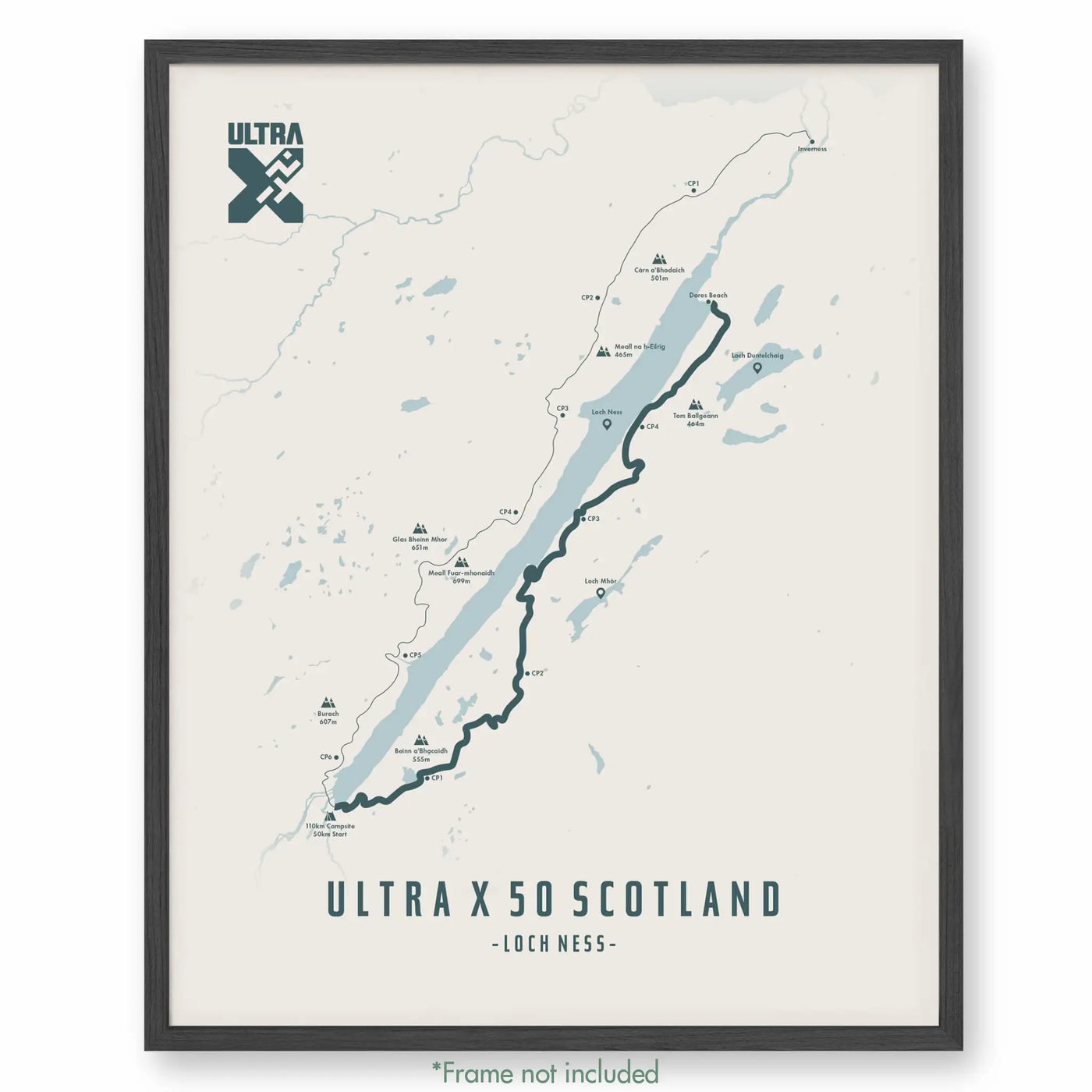Trail Poster of Ultra X - Scotland 50 - Beige