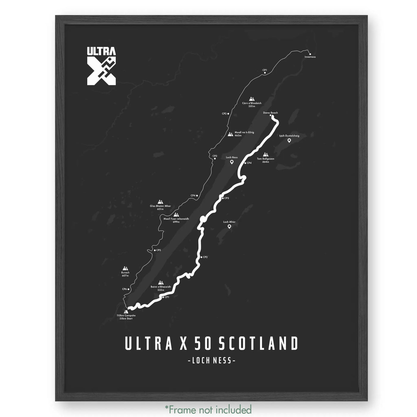 Trail Poster of Ultra X - Scotland 50 - Grey