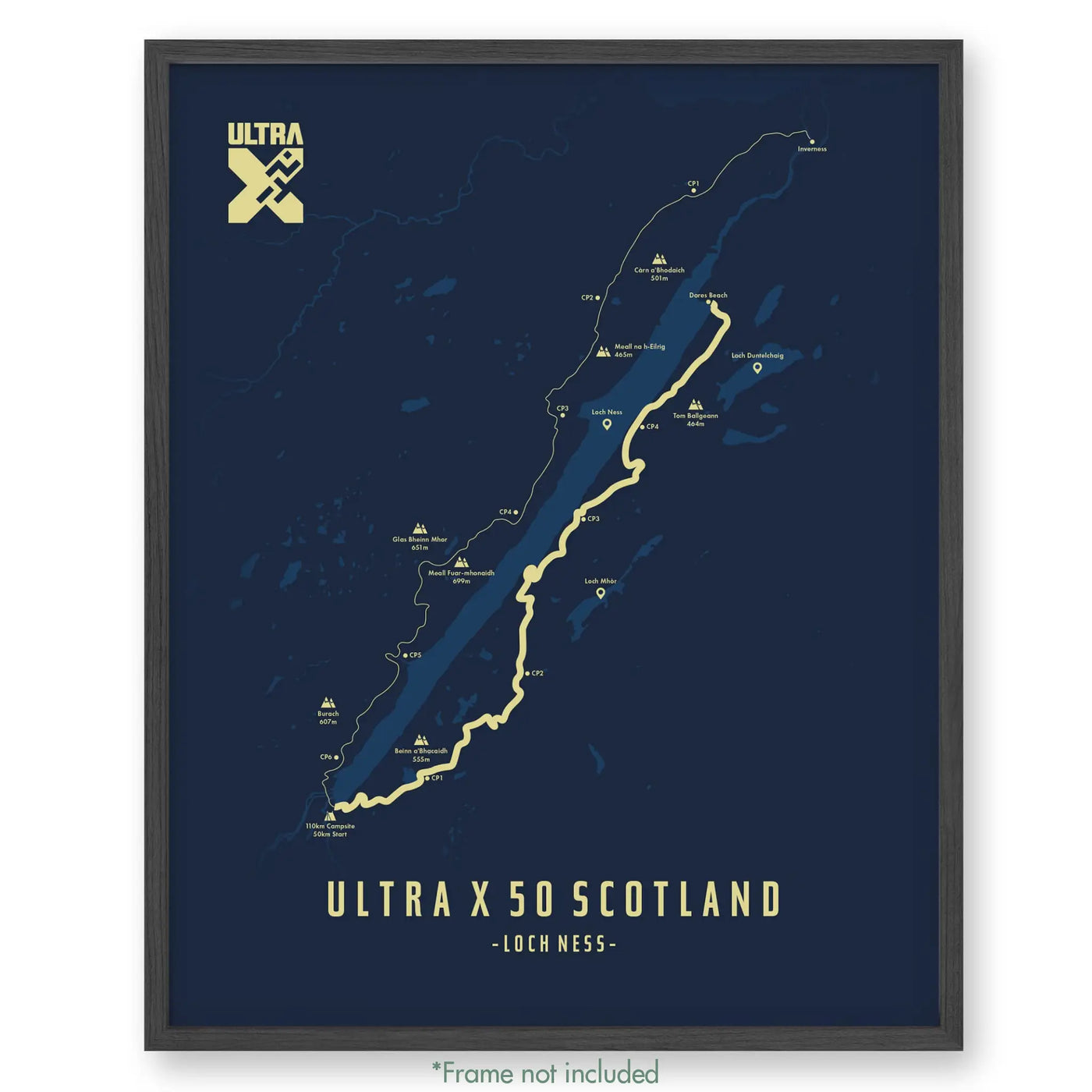 Trail Poster of Ultra X - Scotland 50 - Blue