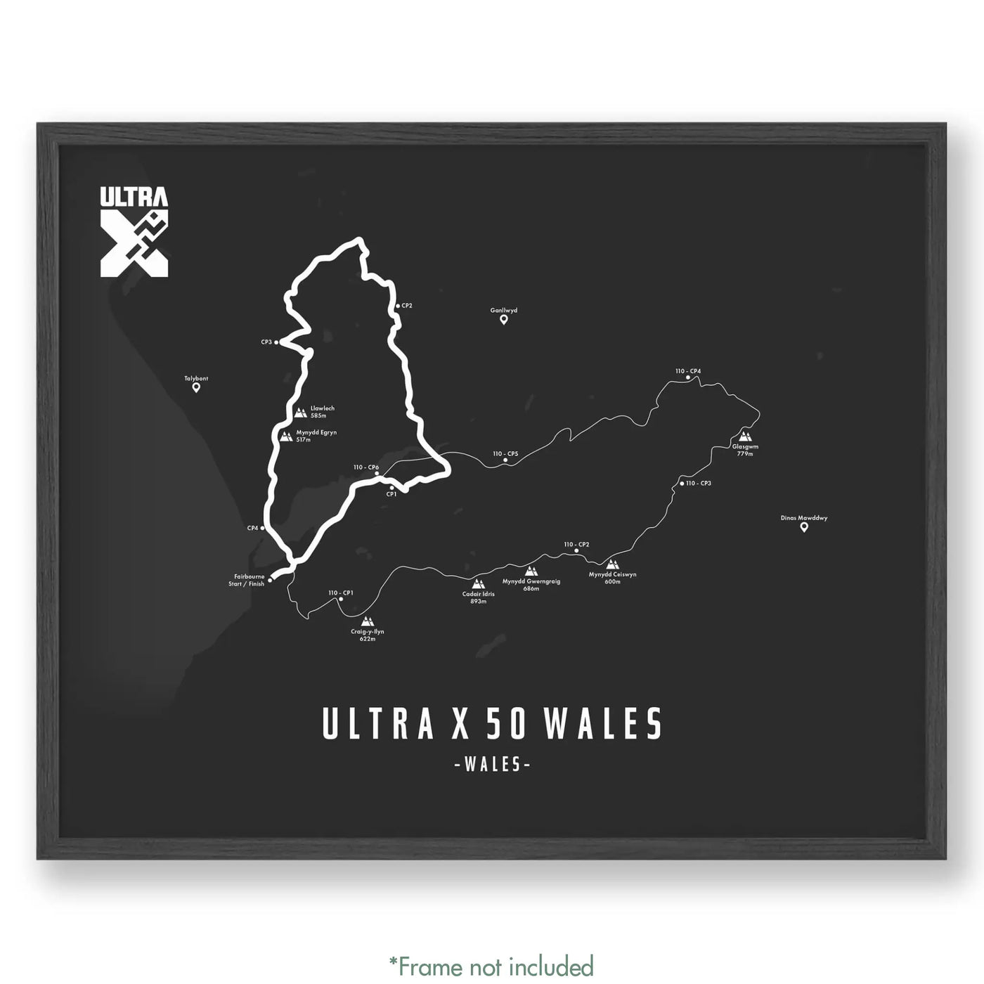 Trail Poster of Ultra X - Wales 50 - Grey