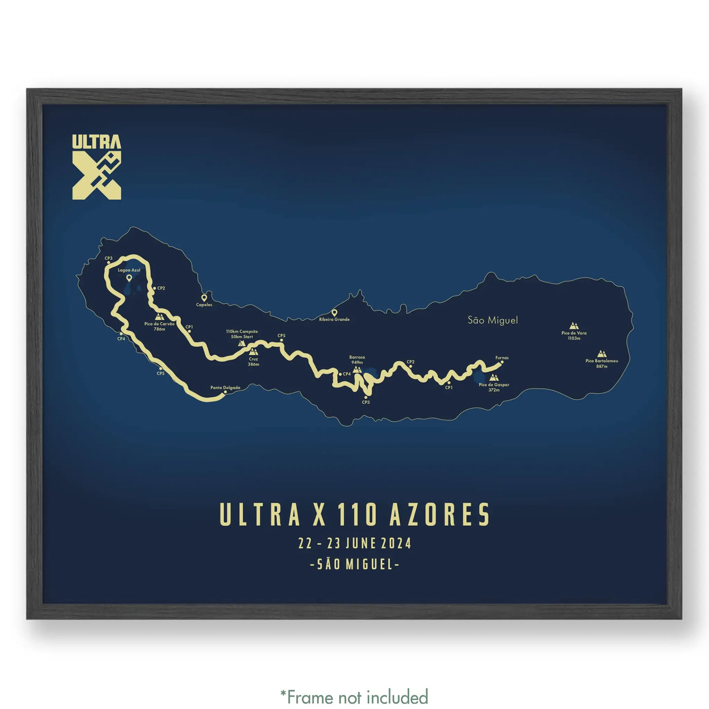 Trail Poster of Ultra X 110 Azores - Blue