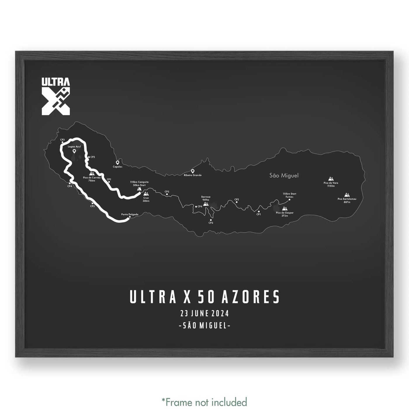 Ultra X Azores 12’’ X 16’’ / Grey 50Km | 2024 Poster