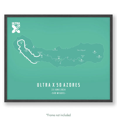 Ultra X Azores 12’’ X 16’’ / Teal 50Km | 2024 Poster