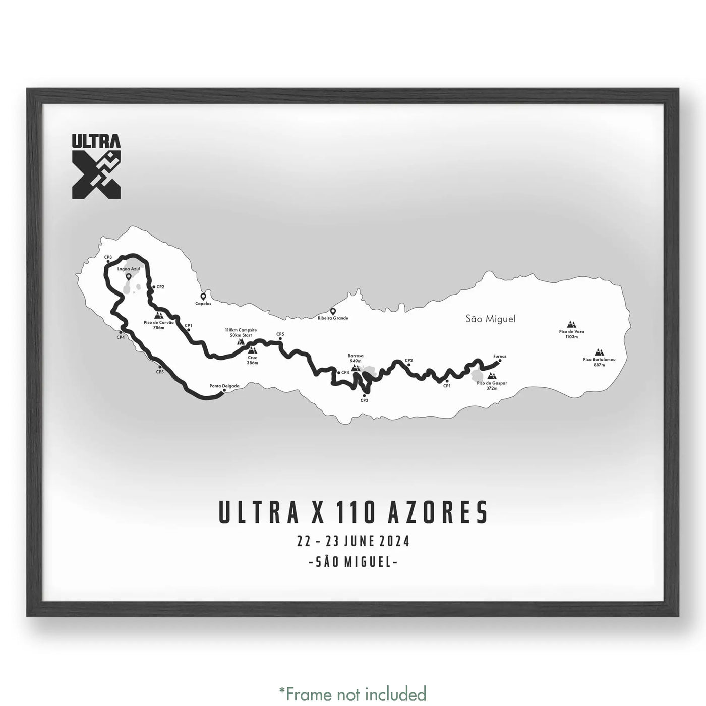 Trail Poster of Ultra X 110 Azores - White