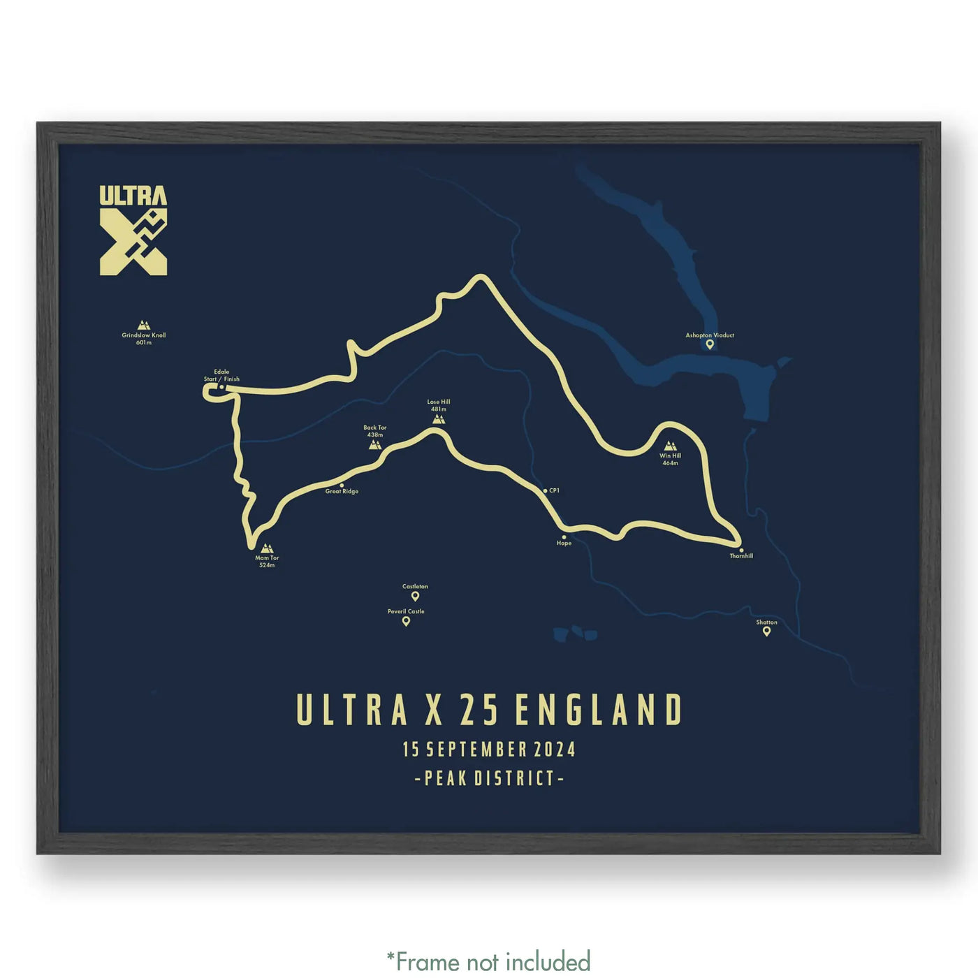 Ultra X England 12’’ X 16’’ / Blue 25Km | 2024 Poster