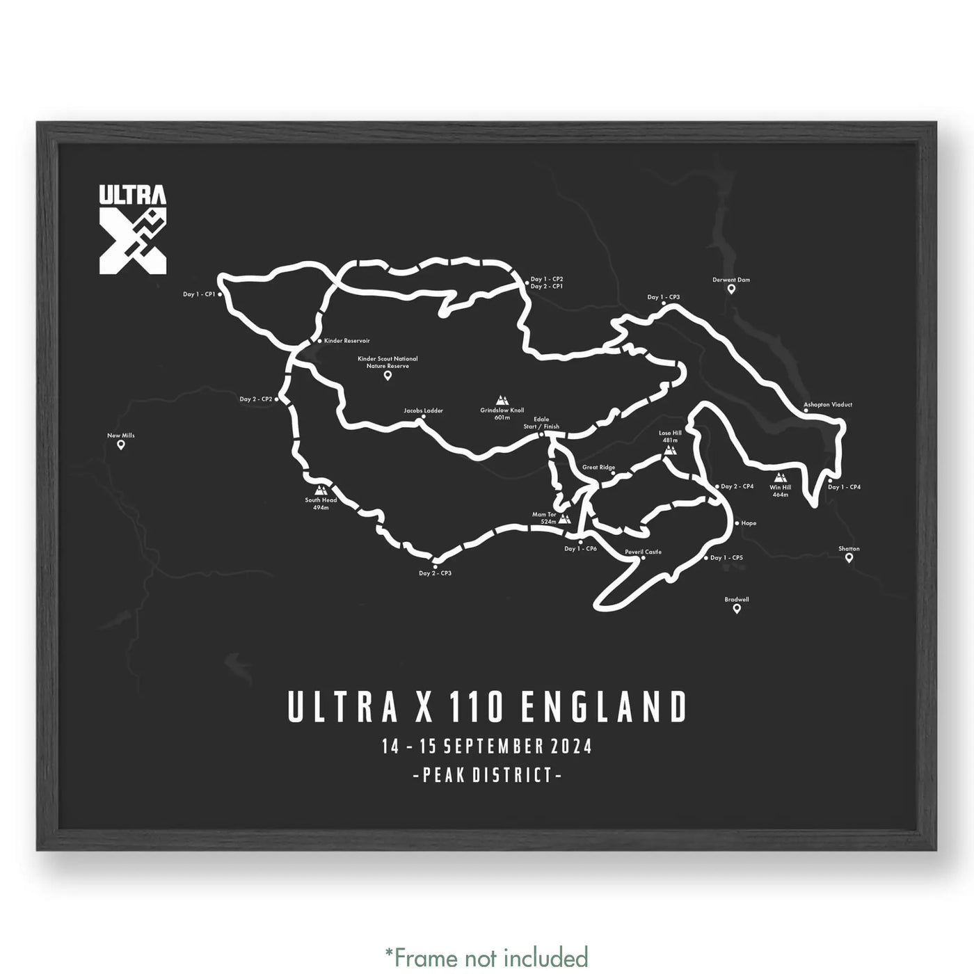 Trail Poster of Ultra X - England 110 - Grey